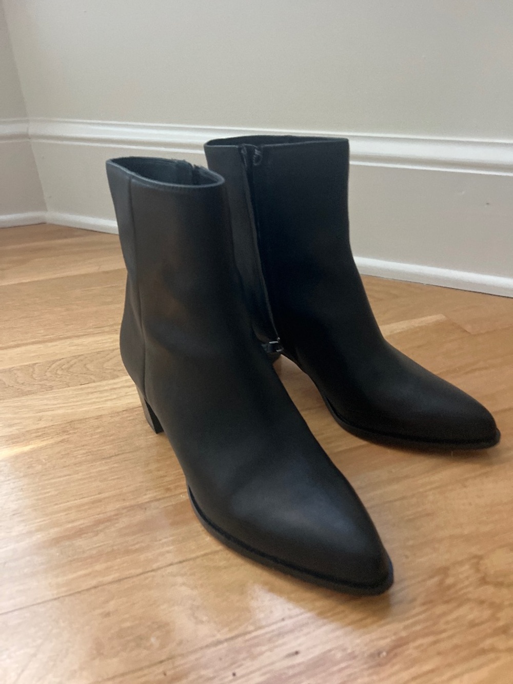 Black Leather Ankle Boots
